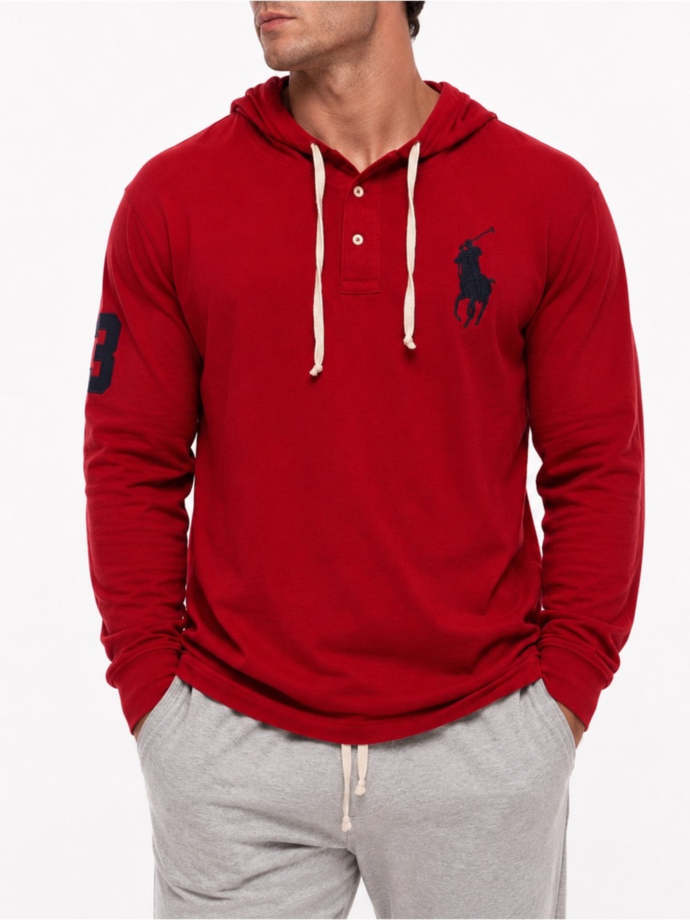 Polo Ralph Lauren Hoodie Mens Large Red Big Pony